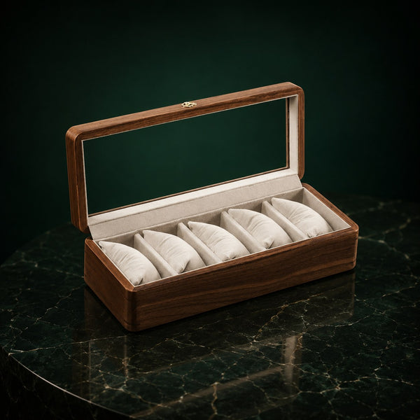 Coffret Racine 5 montres, finition teck — vue principale