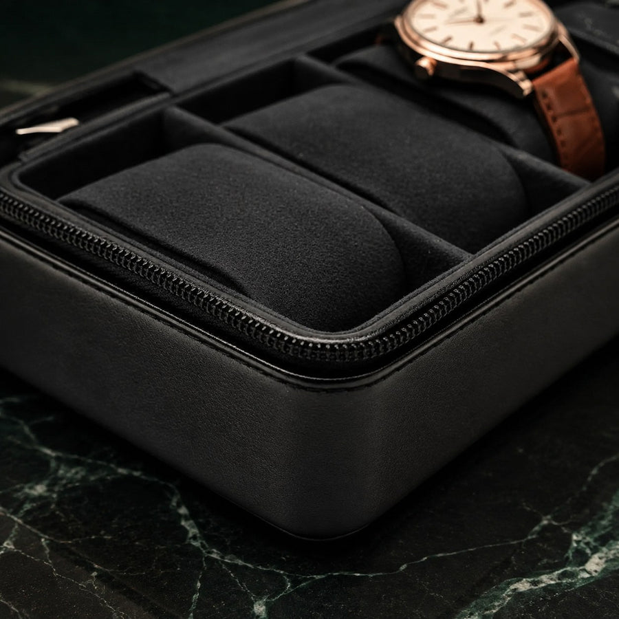 Coffret Amiral 6 montres, finition marine — détail de la finition