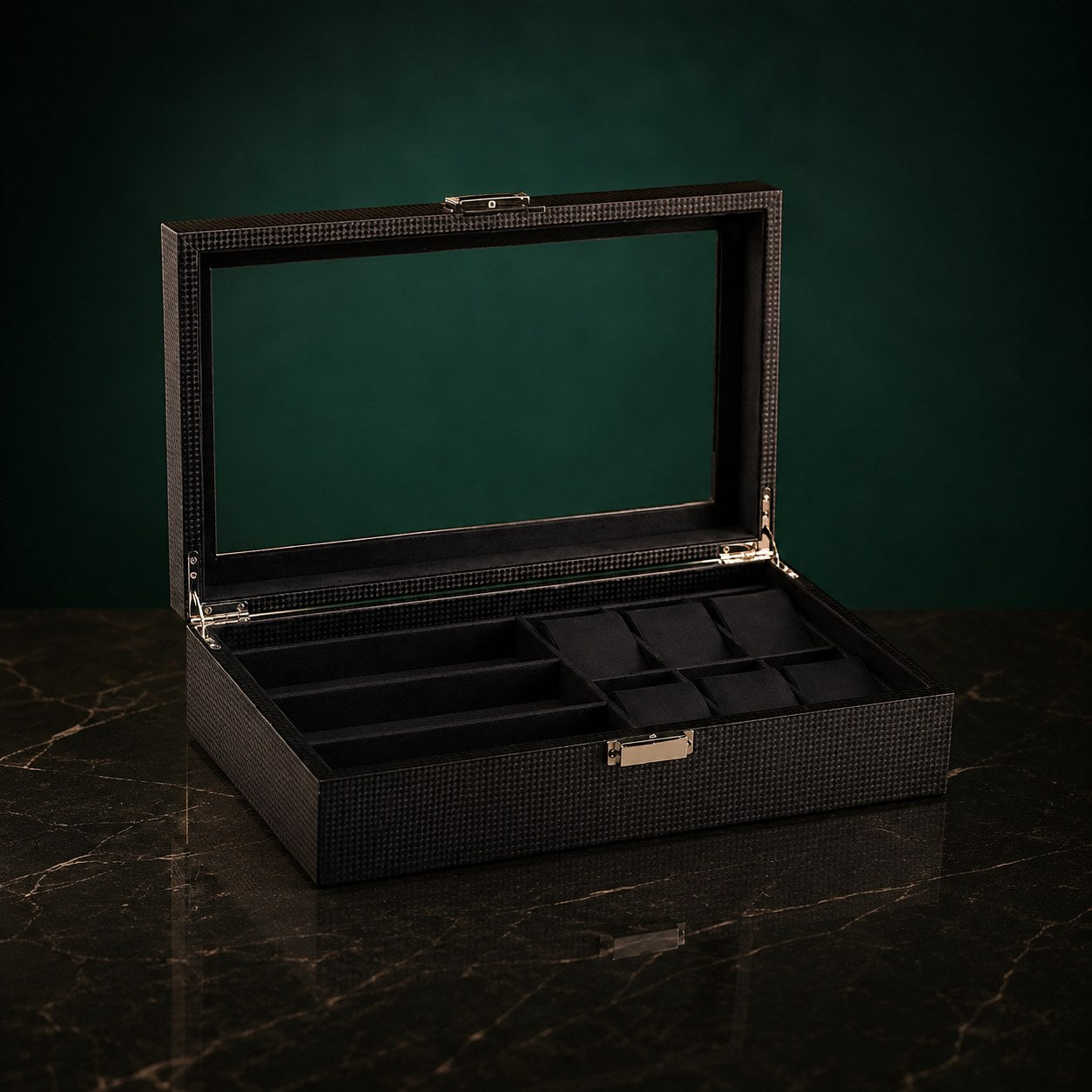 Coffret Fulgurite 6 montres, finition noir — vue principale