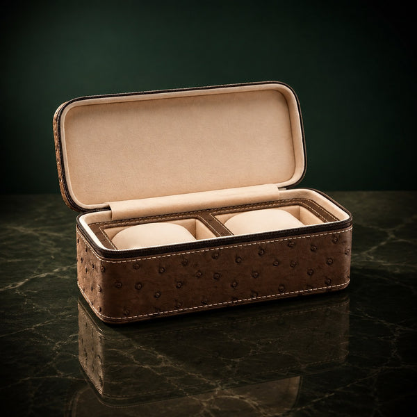 Coffret Mocaccino 2 montres, finition cacao — vue principale