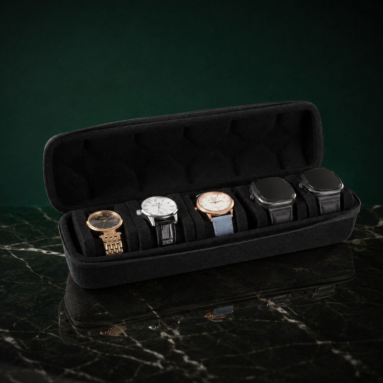 Coffret Nuitale 5 montres, finition noir — vue principale