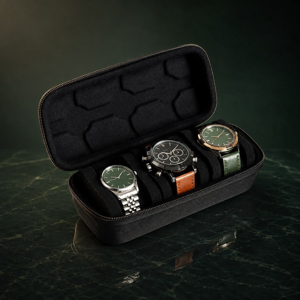 Coffret Nuitel 3 montres, finition onyx — vue principale