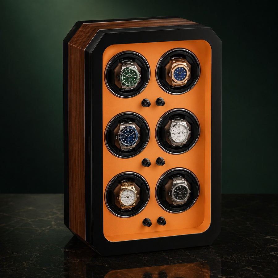 Abysse 6 montres, finition ambre — vue des emplacements