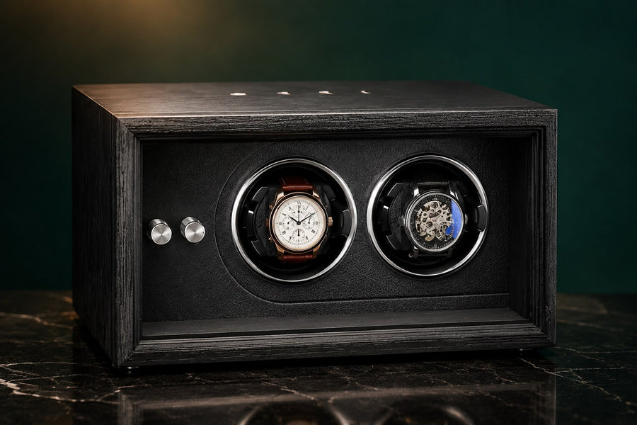 Remontoir Aubier 2 montres, finition encre — vue des emplacements