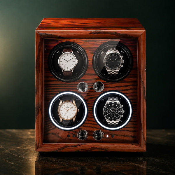 Remontoir Calame 4 montres, finition cacao — vue principale